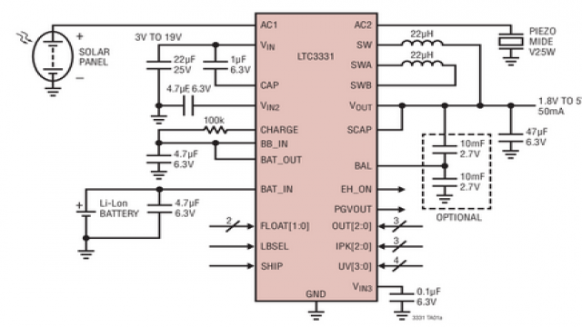 图 3:LTC3331 的典型应用电路