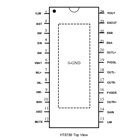 HT8789(多段升压的2×9.0W立体声音频功放)