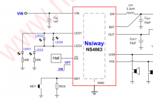 NS4863 500mA 锂电池充放电管理 IC