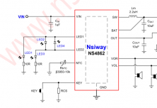 NS4862 500mA 锂电池充放电管理 IC