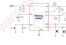 NS4861 单灯指示独立耳锂电池充放电管理 IC