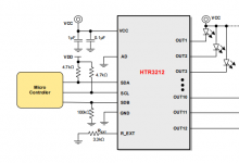 HTR3239 8x8/7x9 阵列 LED 驱动器