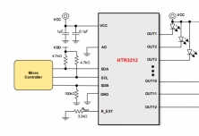 HTR3239 8x8/7x9 阵列 LED 驱动器