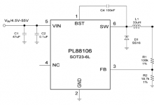 PL88106 高压同步降压转换器